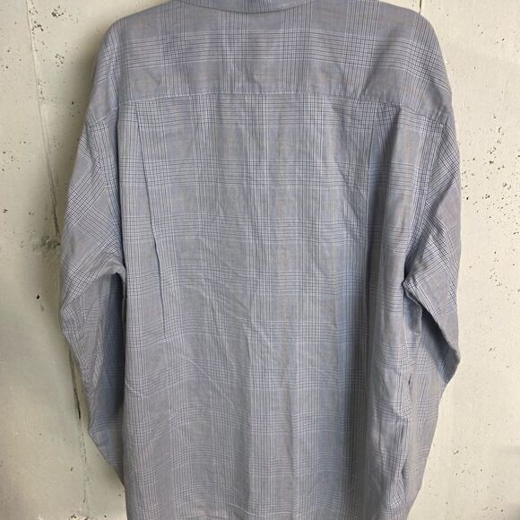 #116 JOSEPH ABBOUD Muted Gray Plaid Button Down - Picture 4 of 6